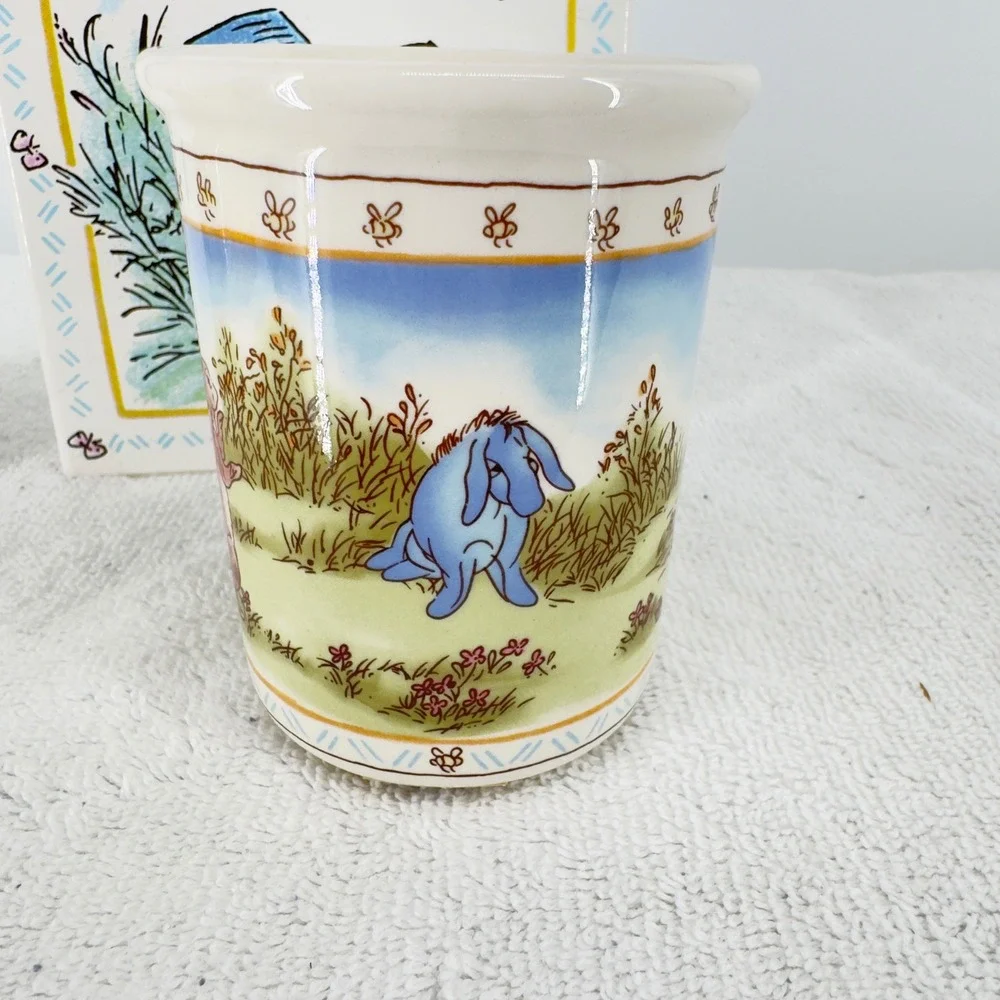 NOS Disney Winnie the Pooh Ceramic Bathroom Soap Dispenser Tissue Box Tumbler